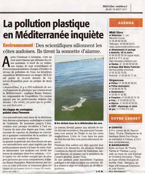 Narbonne La pollution plastique en Méditerranée inquiète